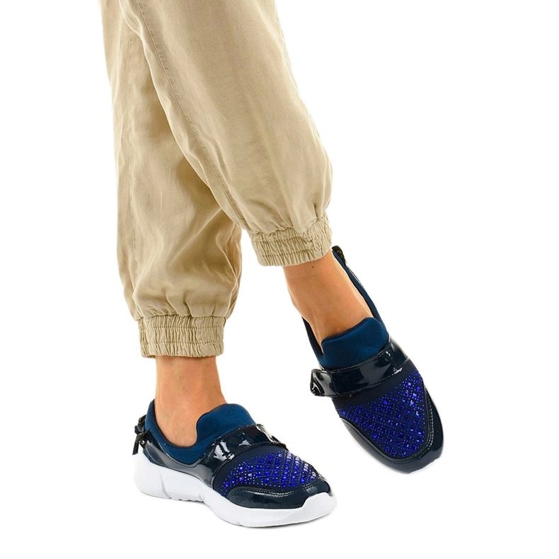 Chaussures de sport à enfiler bleu marine B120-3 2