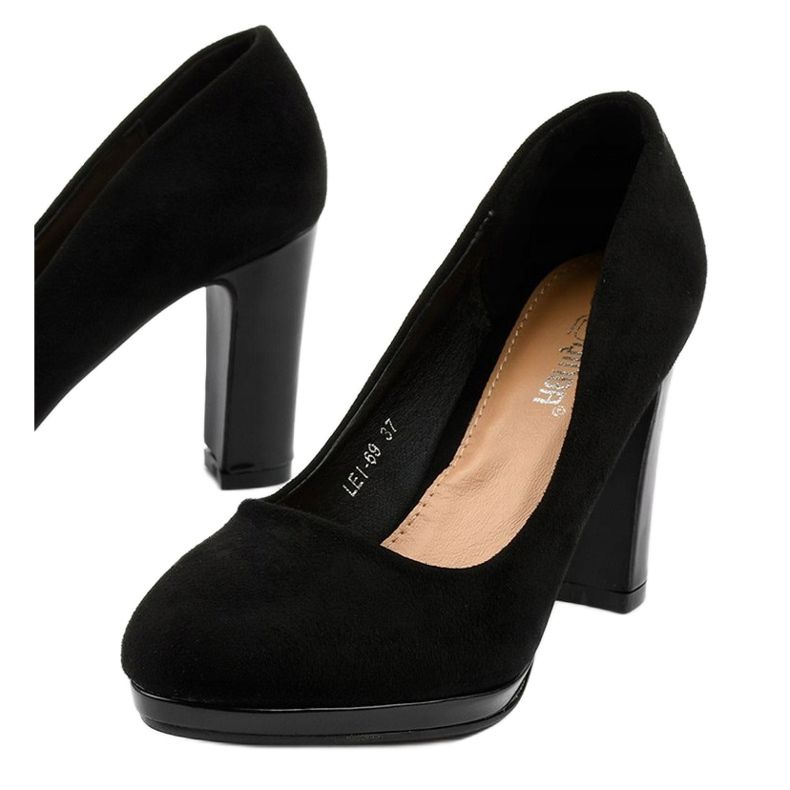 Escarpins noirs sur le poteau LEI-69 le noir 1