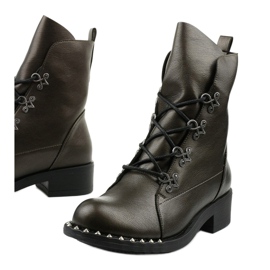 Boots femme marron à clous Aqua brun 1