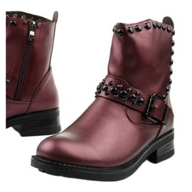 Bottines bordeaux pour femme avec Morning litas rouge 1 Bottines bordeaux pour femme avec Morning litas rouge 1