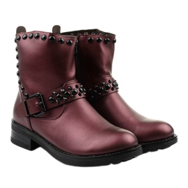 Bottines bordeaux pour femme avec Morning litas rouge 2