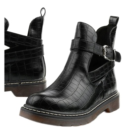 Boots noires à boucle Nilld le noir 1