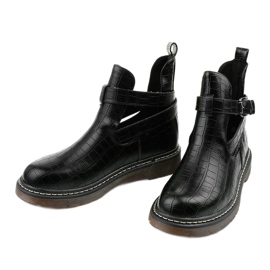 Boots noires à boucle Nilld le noir 2