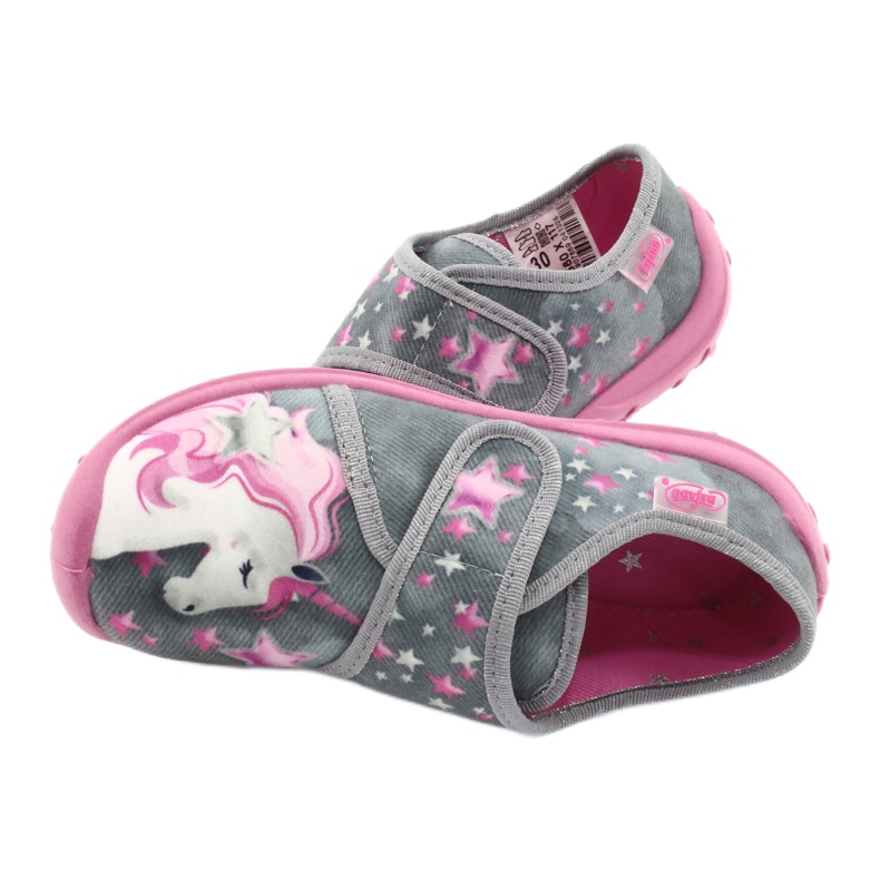 Chaussures enfant Befado 560X117 rose argent gris 4