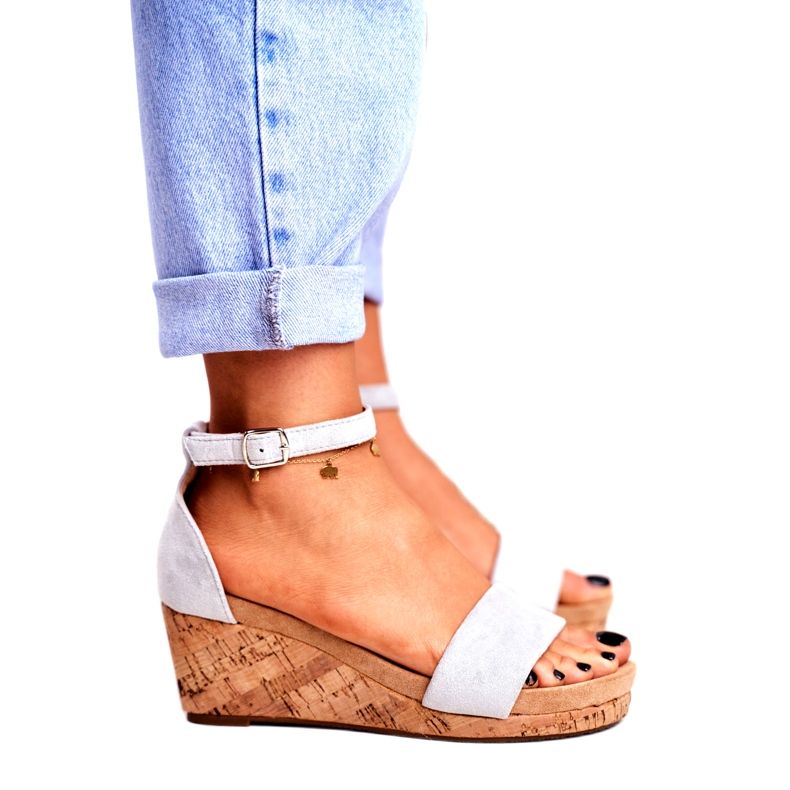 SEA Sandales Femme Sur Compensée Gris MarryMe 3