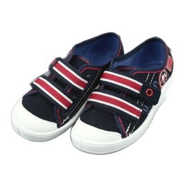 Chaussons garçon Befado 672x058 blanche rouge bleu marin 4