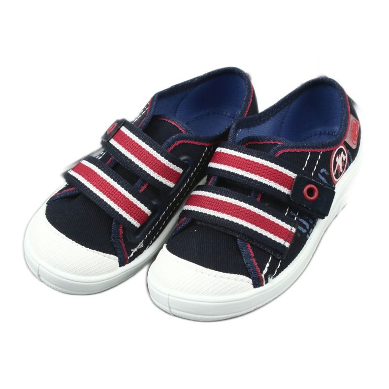 Chaussons garçon Befado 672x058 blanc rouge bleu marine 4