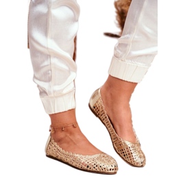 Lu Boo Ballerines Femme Or Ajouré Tressé Carry d'or 1 Lu Boo Ballerines Femme Or Ajouré Tressé Carry d'or 1