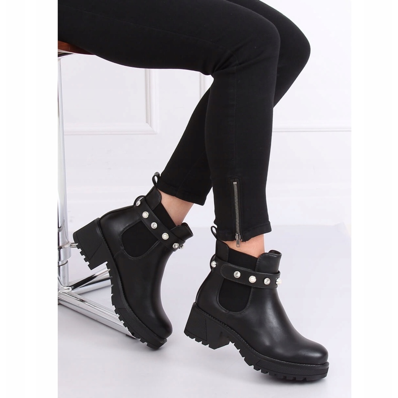 Bottines Chelsea noires à semelle épaisse 8039-GA Noir le noir 1