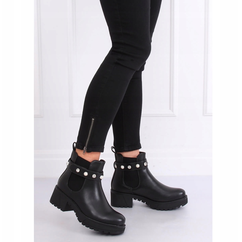 Bottines Chelsea noires à semelle épaisse 8039-GA Noir 2
