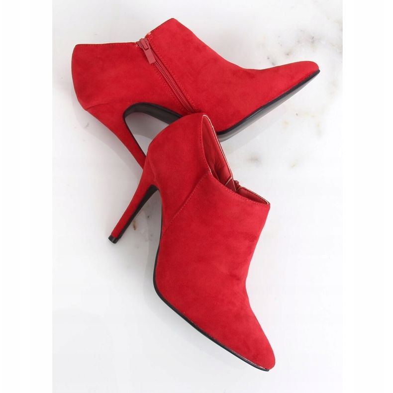 Chaussures en daim rouge sur un talon aiguille TX-1850 Red 2