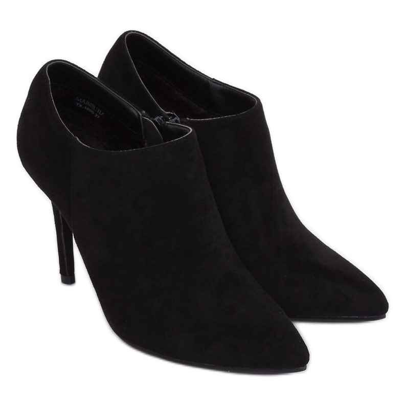 Chaussures en daim noir sur talon aiguille TX-1850 Noir le noir 1