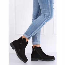 Bottines noires en daim noir 6332 Noir le noir 2