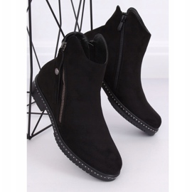 Bottines noires en daim noir 6332 Noir le noir 4