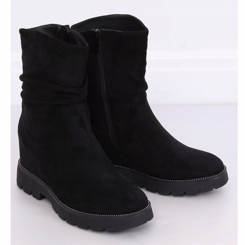 Bottines noires sur talon compensé dissimulé 7978-KA Noir le noir 1