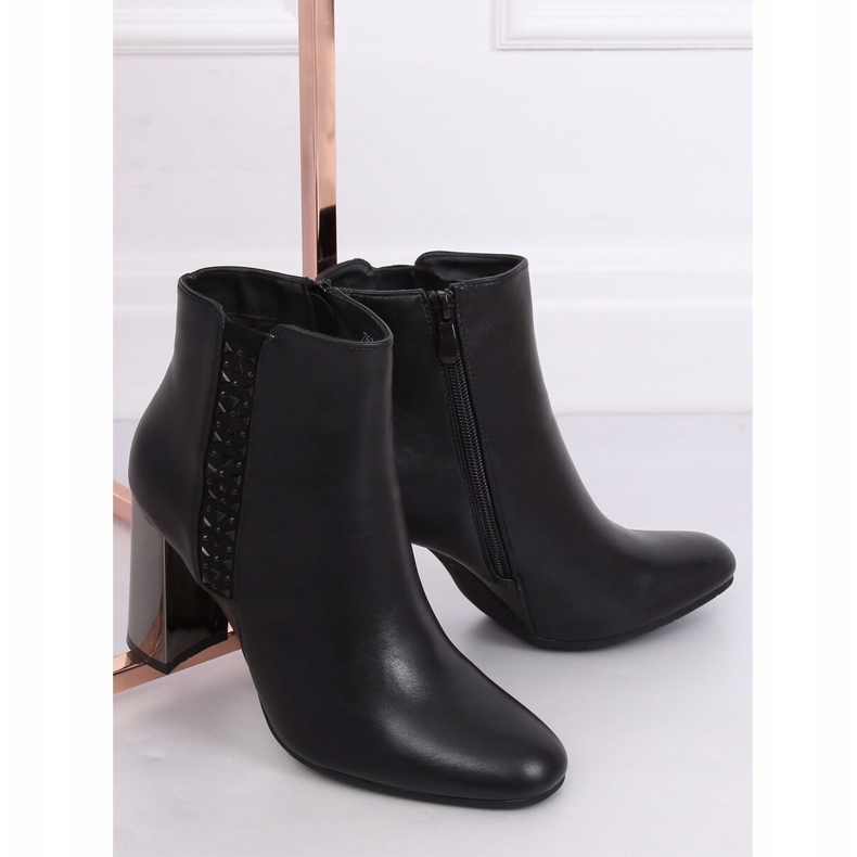 Bottines noires à talons 7673-GA Noir le noir 1