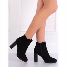 Bottines noires à talons BM-9091-1 Noir 1
