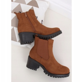 Bottines Chelsea à talons camel 4935 Camel brun 1