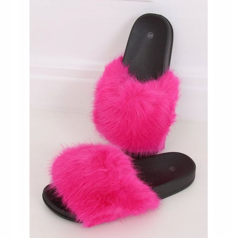 Chaussons Fourrure Fuchsia CK107P Fushia rose 1
