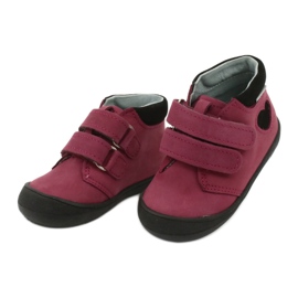 Chaussures Velcro coeur Mazurek 1341 bordeaux / noir rouge 2