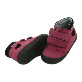 Chaussures Velcro coeur Mazurek 1341 bordeaux / noir rouge 3