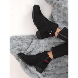 Bottines Chelsea noires pour femmes Q8AX1570-07 Noir le noir rouge 2