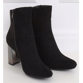 Bottines noires métallisées à talon 7661-GA Noir 2