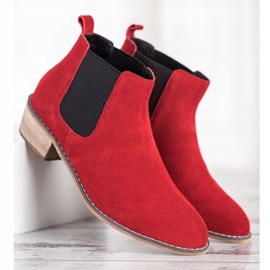 Goodin Bottines chelsea en cuir rouge 1 Goodin Bottines chelsea en cuir rouge 1
