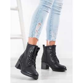 Goodin Bottes à lacets confortables le noir 3