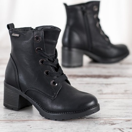 Goodin Bottes à lacets confortables le noir 1