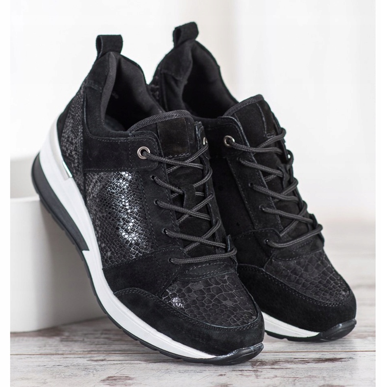 Filippo Baskets en cuir noires le noir 1