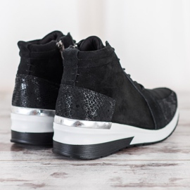 Filippo Bottines en cuir à lacets noir 1