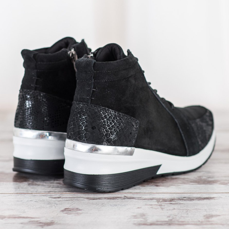 Filippo Bottines en cuir à lacets noir 1