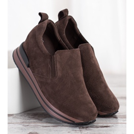 Filippo Chaussures à enfiler en cuir brun 1