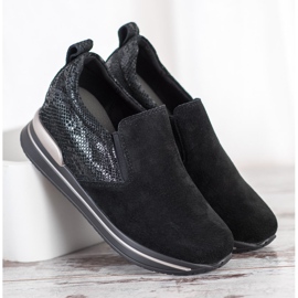 Filippo Chaussures à enfiler en cuir le noir 2