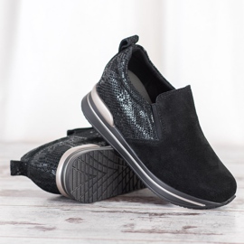 Filippo Chaussures à enfiler en cuir le noir 1