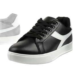 Baskets élégantes noires pour femmes LV99P-1 blanche le noir 1
