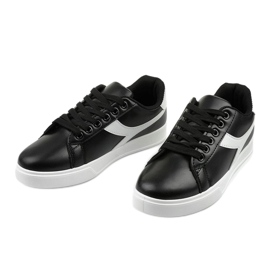 Baskets élégantes noires pour femmes LV99P-1 blanche le noir 2