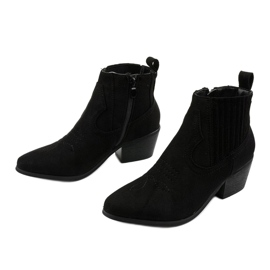 Bottines noires avec broderie Thosiphae le noir 1