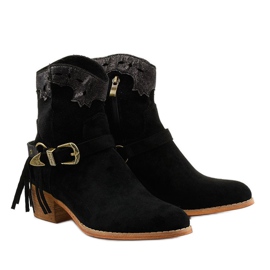 Bottines en daim noir avec une étoile Générationnelle le noir 3