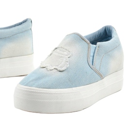Baskets compensées Cherilena baskets bleues 1