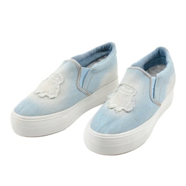 Baskets compensées Cherilena baskets bleues 2