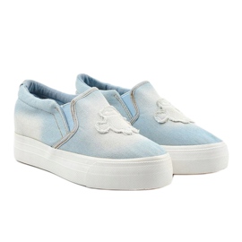 Baskets compensées Cherilena baskets bleues 3