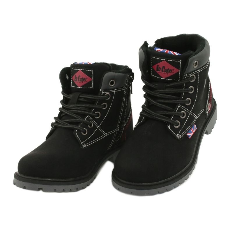 Les trappeurs pour enfants attachés à une fermeture éclair de Black Lee Cooper le noir 2