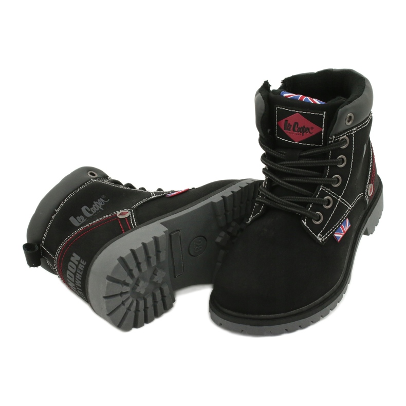 Les trappeurs pour enfants attachés à une fermeture éclair de Black Lee Cooper noir 3