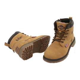 Lee Cooper KID CAMEL Trappeurs attachés avec une fermeture éclair jaune 3