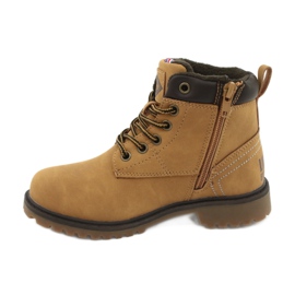 Lee Cooper KID CAMEL Trappeurs attachés avec une fermeture éclair jaune 1