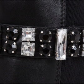 Boots ornées de pierres noires CH19176 Noir 1