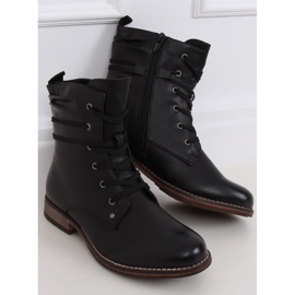 Bottes noires à lacets bottes noires PG08 Noir le noir 1