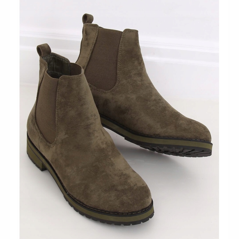 Bottines Chelsea vertes pour femmes F-3799 Vert 1